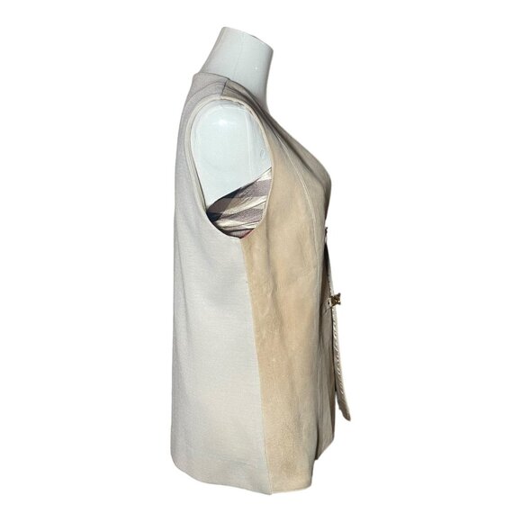 VTG Leather Hook Closure Vest 70s Size 12 - Picture 4 of 9